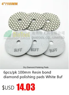 Diatool 6 шт. " /100 мм#400 diamond сухой Полировальная Подложка для Гранит и Мрамор, шлифовальный диск для камень без воды
