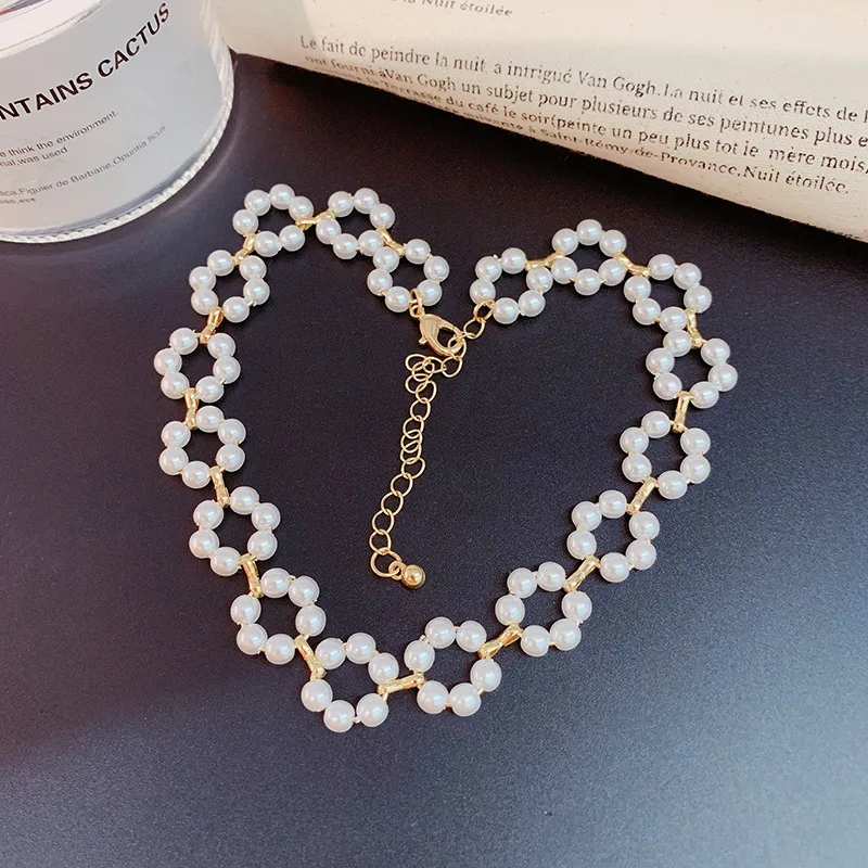 Pearl clavicle chain female Korean personality neck jewelry r collar necklace short | Necklace