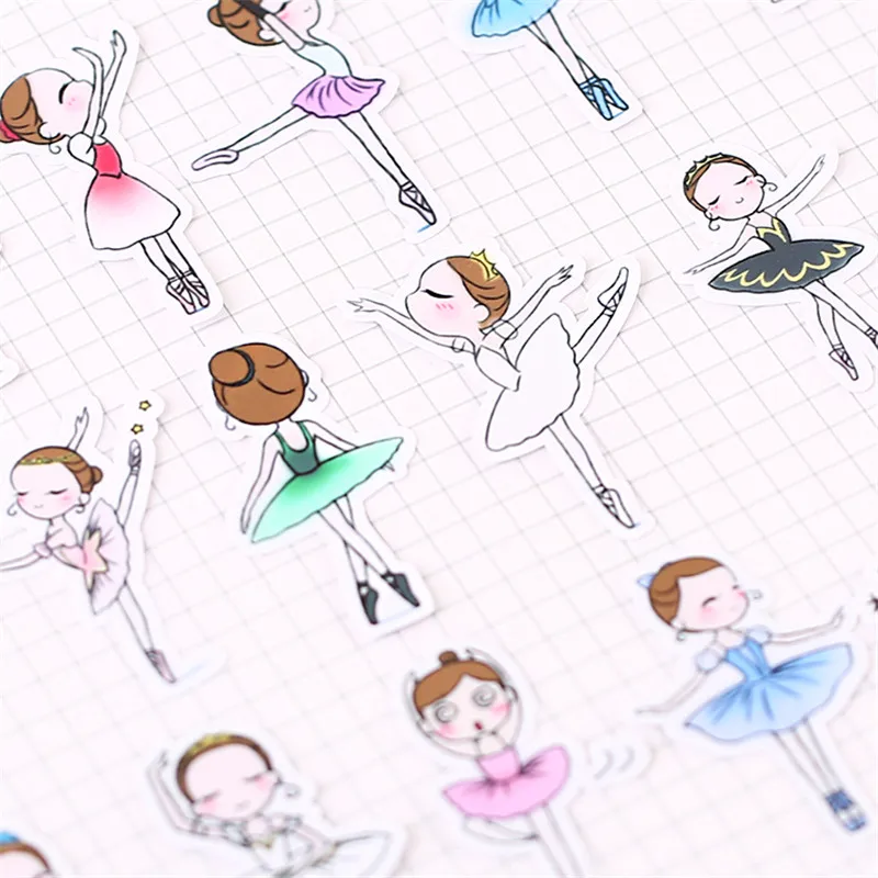 40 шт. мультяшная балетная Студенческая бумажная Уплотнительная наклейка s рукоделие и скрапбукинг декоративная наклейка на книгу DIY канцелярские принадлежности