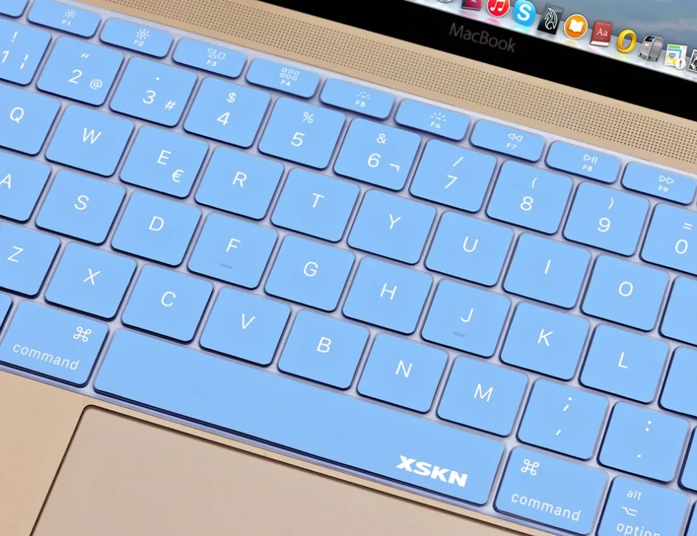Испанский синий силиконовый чехол для клавиатуры защитная кожа US Apple Macbook 12 XSKN