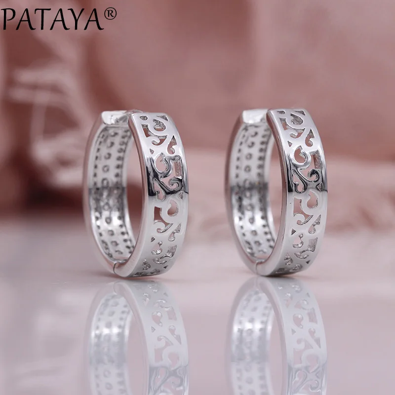 Новые полые круглые серьги PATAYA женские Модные Изящные ювелирные изделия для