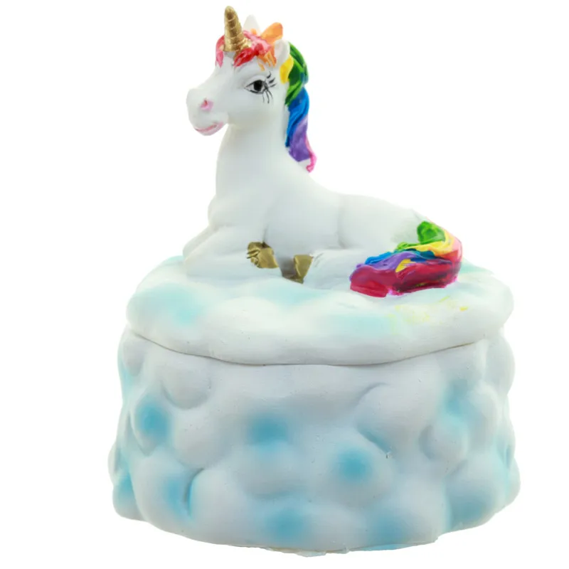 Collectible Rainbow Unicorn Cloud Trinket Box Fairy Horse Jewel Case Jewellery Keepsake with Fairytale Lid | Дом и сад
