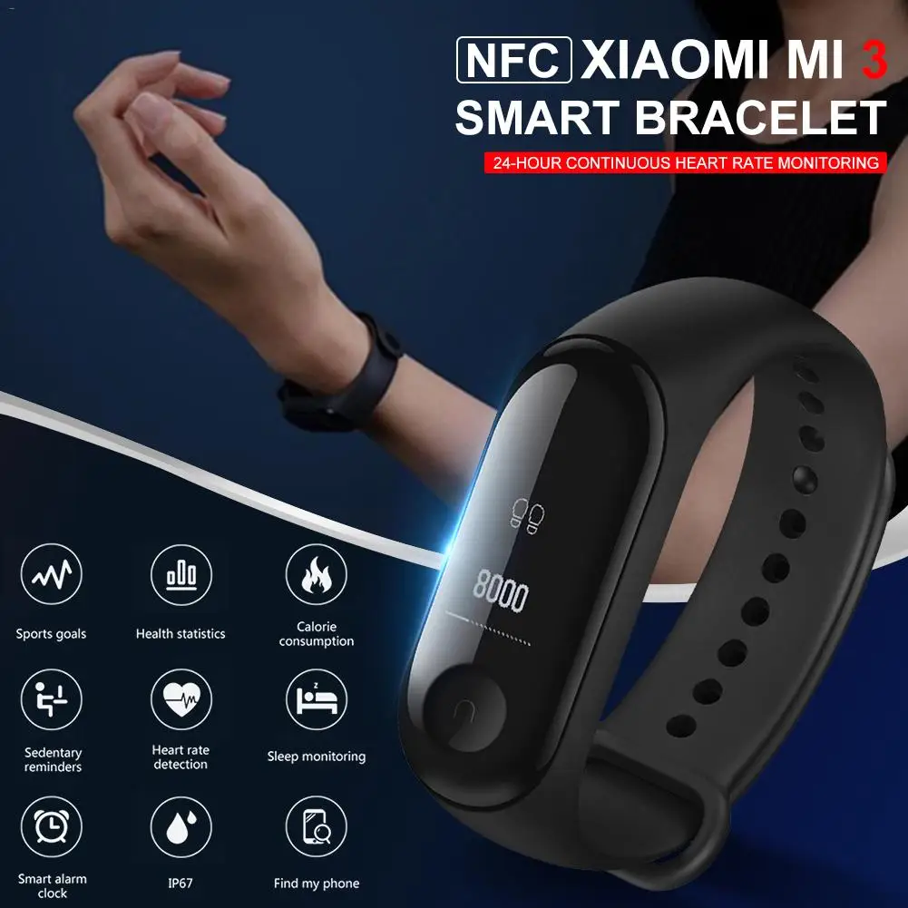 Умный Браслет Смарт часы M3 умный браслет NFC версия спортивный с oled дисплеем