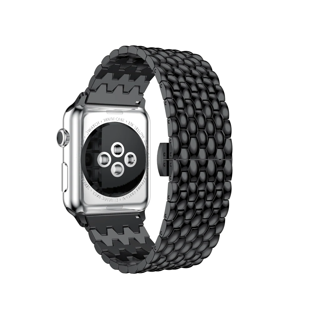 Новые Стальные Ремешки Dragon для apple watch Series 1 2 ремешок из нержавеющей стали часов 42