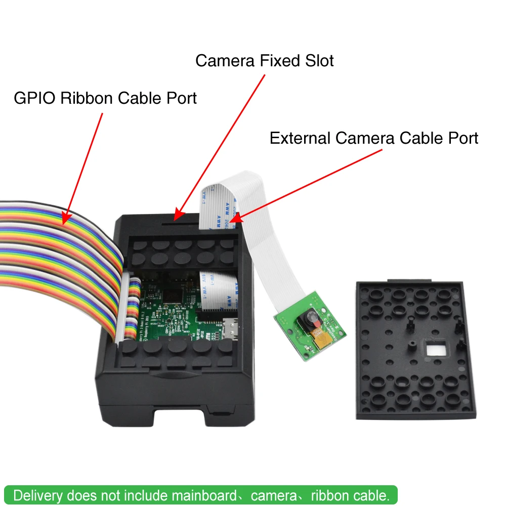Черный корпус Keyestudio/корпус из АБС пластика для установки камеры Raspberry Pi 3 / B +/2 Model