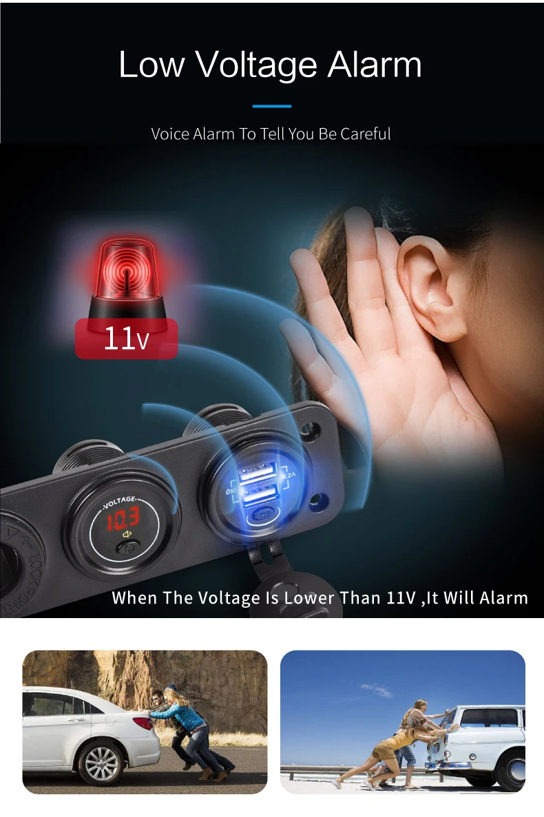 Обновление 12 V-24 V Dual USB Автомобильное зарядное устройство Зарядное устройство+ прикуриватель+ Вольтметр Автомобильный USB розетка с независимыми вкл/выкл 2,1+ 2.1A авто зарядное устройство для Зарядное устройство