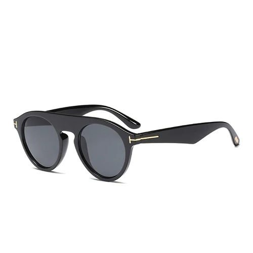 C1 Glossyblack.Gray HBK круглые стимпанк Солнцезащитные очки Мужские крутые новые модные унисекс Брендовые дизайнерские женские солнцезащитные очки прозрачные очки для улицы UV400 - Цвет линз: C1 Glossyblack.Gray