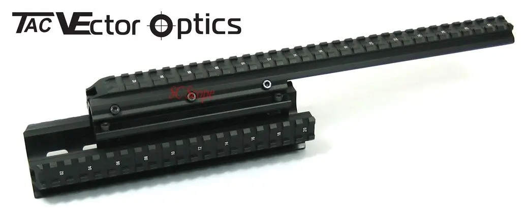 Saiga12 тактическая четырехъярусная система крепления на рельсах 15 &quotполностью