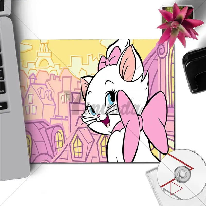 No Lock Edge18x22cm Yinuoda Печатный мультфильм Aristo кошки Marie кошки Ноутбук игровой мыши коврик размер для 180x220x2 мм и 250x290x2 мм - Цвет: No Lock Edge18x22cm