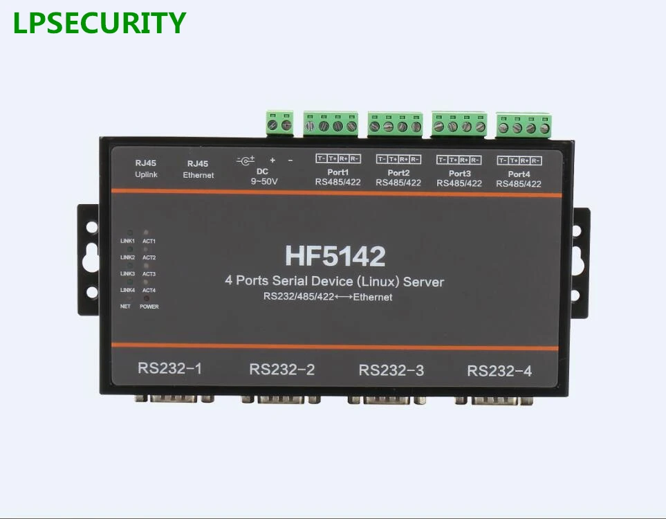 4 портовый Последовательный RS232 RS485 RS422 для LAN Ethernet сервера конвертер с CE FCC RoHS modbus