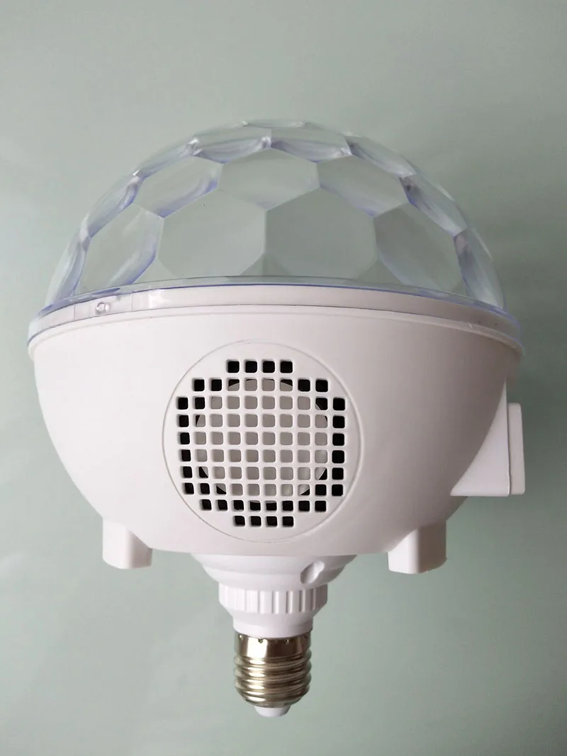 Умная Светодиодная лампа E27 RGB лампада Bluetooth диско шар сценический свет Музыка