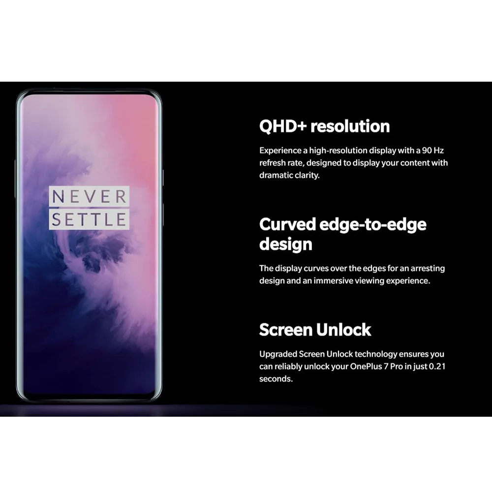 Чехол из ПВХ для OnePlus 7 Pro 8 Гб 12 Гб Оперативная память 256 Гб мобильный телефон Snapdragon 855 Octa Core 6,6" 48MP тройной Камера 4000 мА/ч, 4G LTE телефон с ближней бесконтактной связью