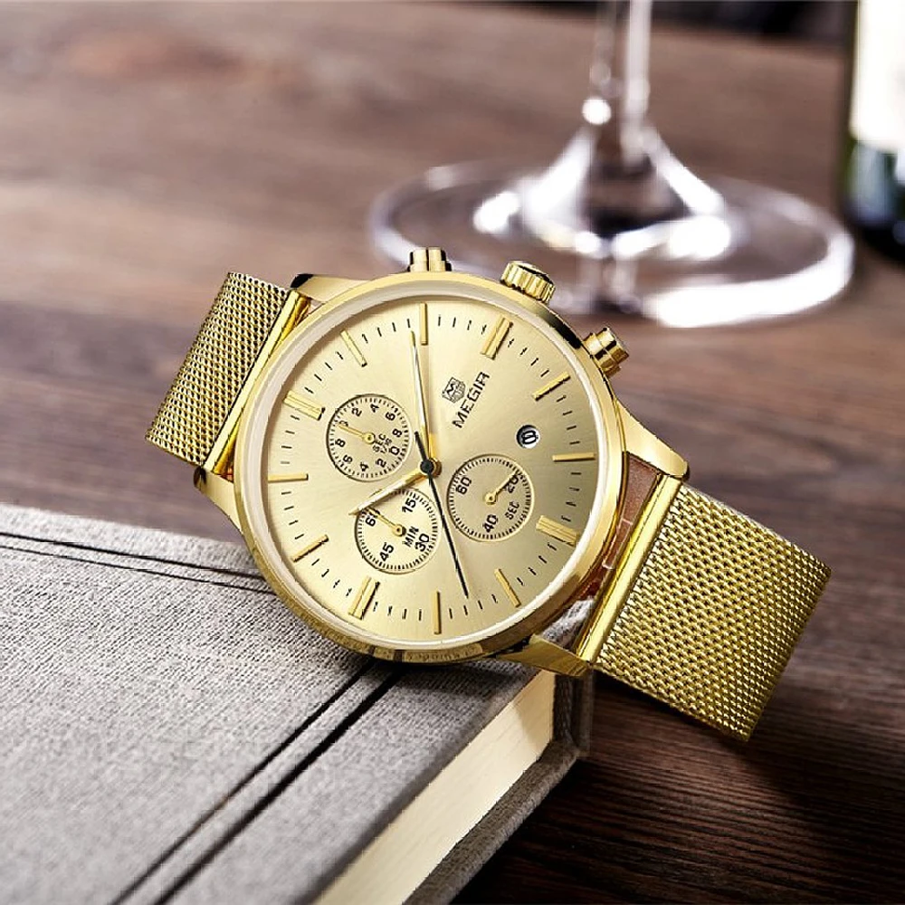 Оригинальные часы MEGIR 2011 Мужские Простые Стильные Роскошные брендовые с ремешком