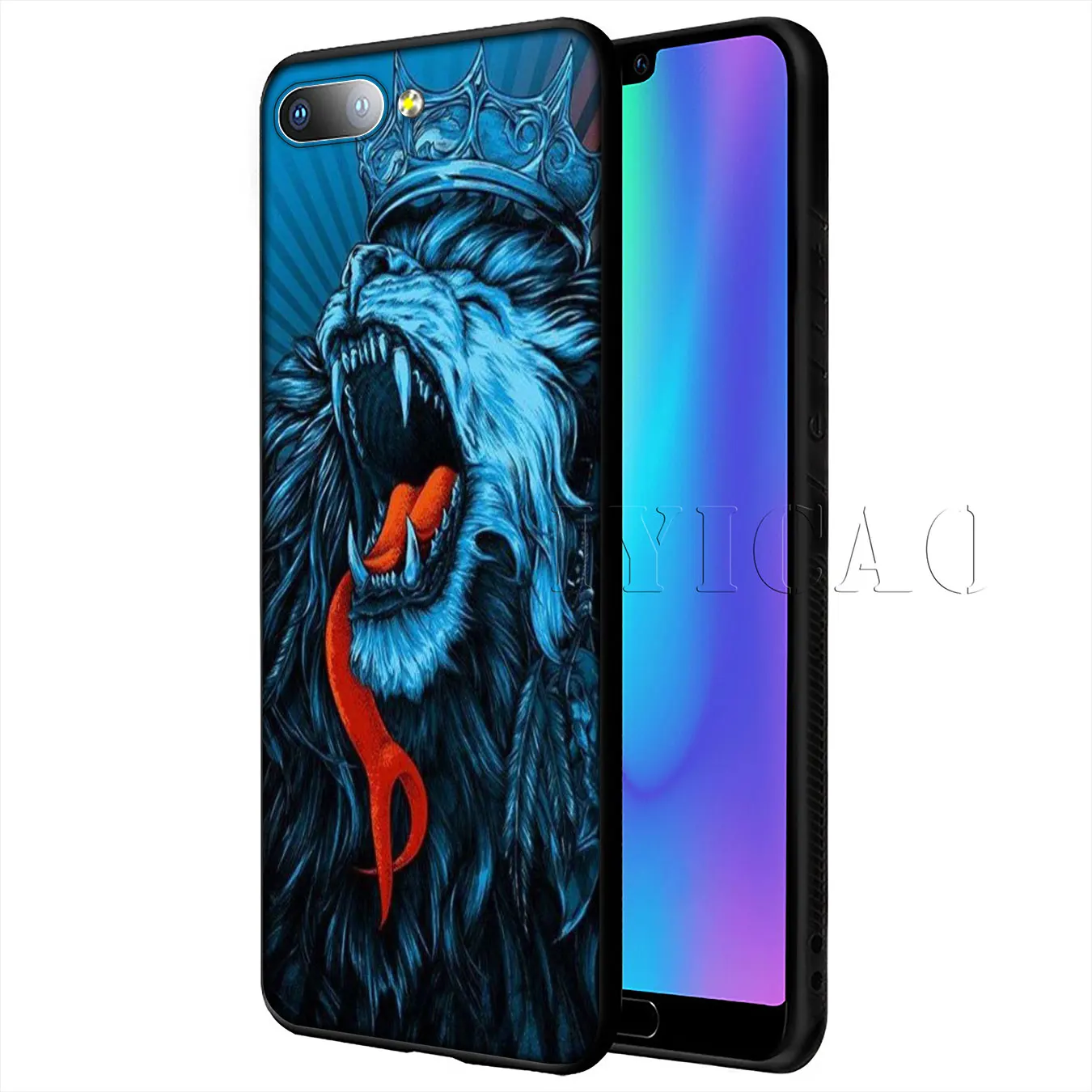 Мягкий чехол IYICAO bear tiger lion для huawei P20 Pro P10 P8 P9 P30 Lite Mini P Smart