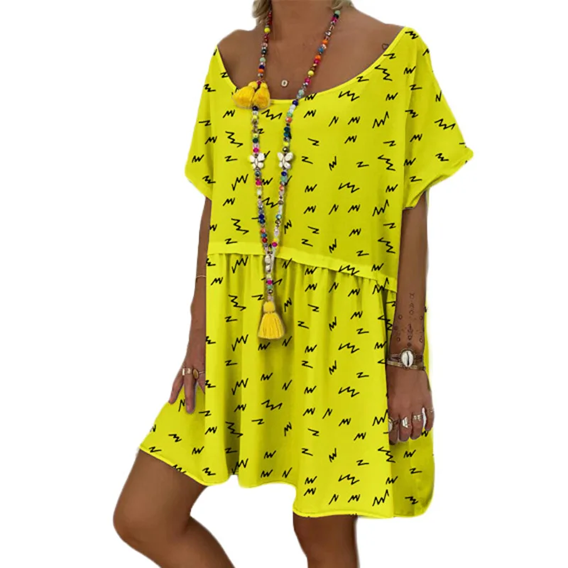 Женское летнее пляжное платье с принтом Boho модные вечерние свободные сарафаны