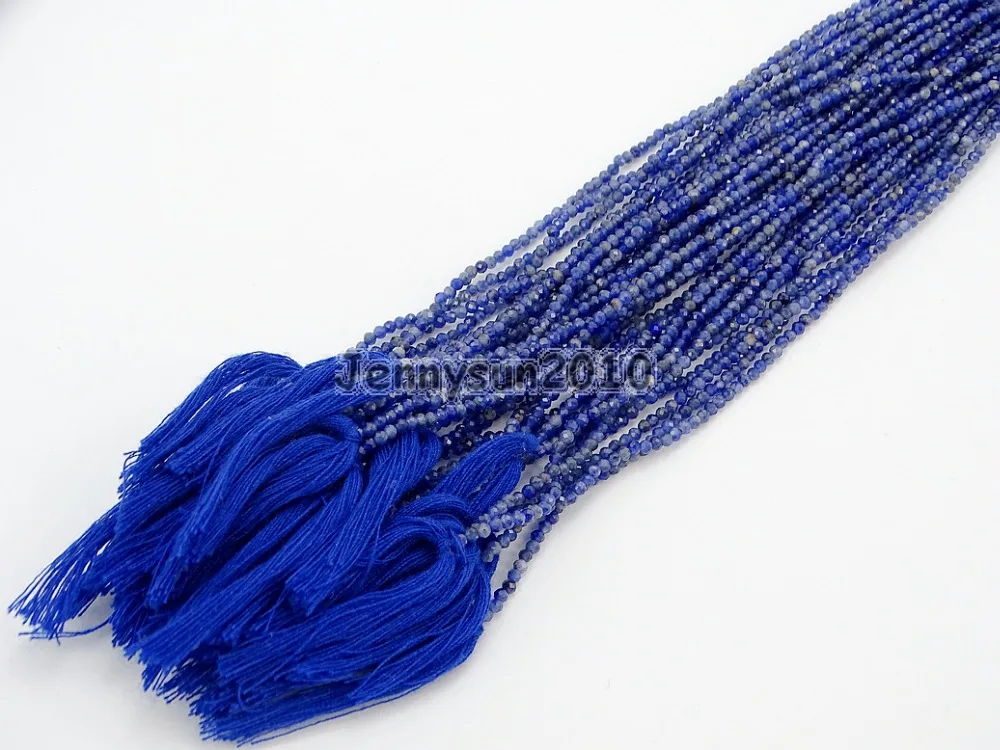 

Brilliant Cut Shining Natural Sodalite Gems Stone 2mm~2.7mm Faceted Round Beads Jewelry Making 2 Strands/Pack