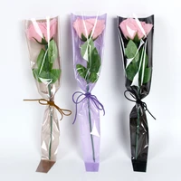 20pcslot flower wrapping paper single branch bag opp waterproof cellophane fresh bouquet packaging florist decoration