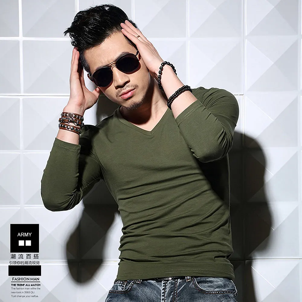 Мужские футболки с длинным рукавом и V образным вырезом|mens long sleeve tshirt|t shirt menv neck t |