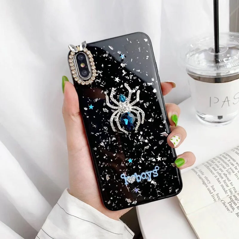 Роскошный Золотой Фольга Серебряный мрамор DIY цветок чехол для телефона iPhone X S MAX
