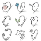 Новое поступление, кольца с опаловым листом, Женское кольцо с регулируемым размером, модные кольца с рыбьим хвостом