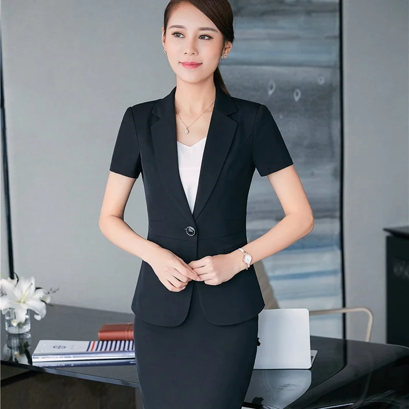 2017 летняя официальная профессиональная рабочая одежда костюмы с топом и юбкой