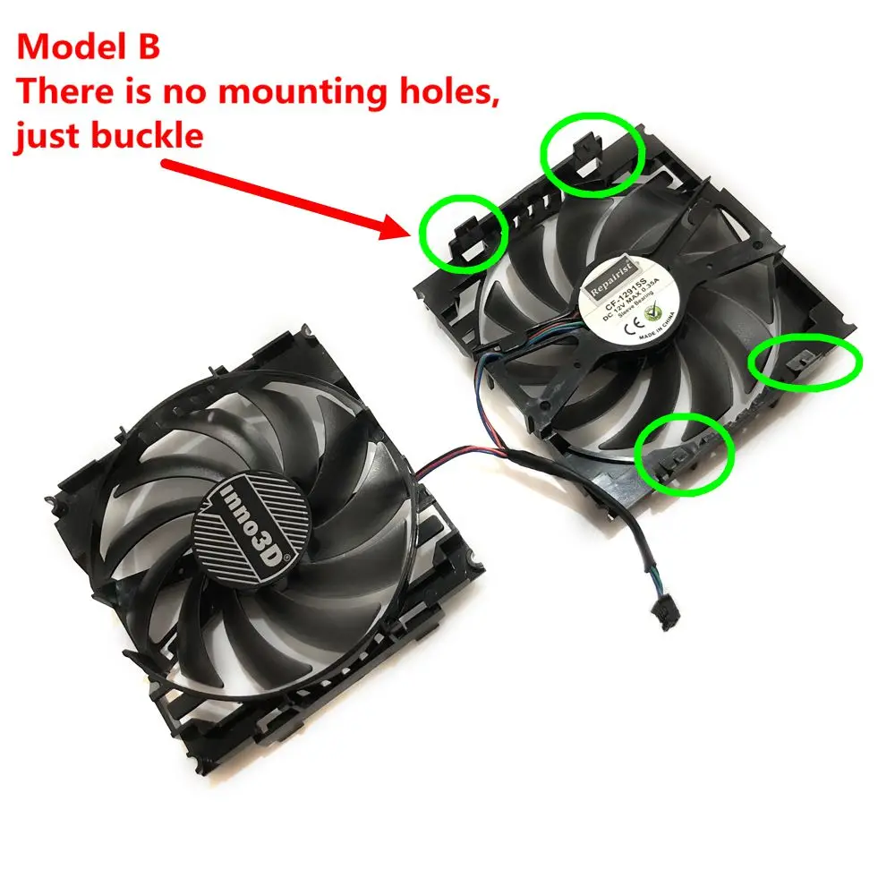 Вентилятор Охлаждения видеокарты 2 шт./компл. CF12915S InnoVISION GTX1060 GPU VGA для INNO3D GEFORCE GTX 1060