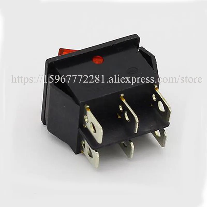 KCD2 202N ON светодиодный Rocke переключатель латунные запасные 6 контакты кулисный со