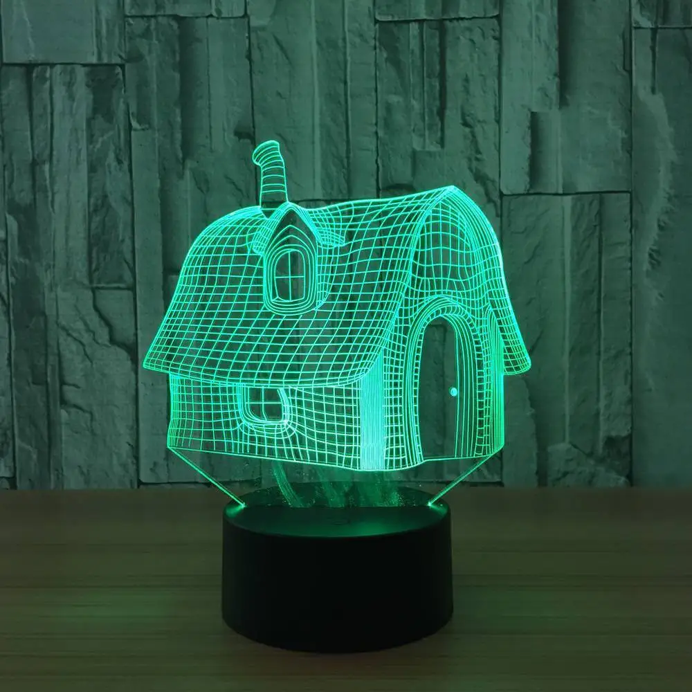 Свет в ночь хижине 3d иллюзия светодиодные лампы освещения ночные огни|Ночники| |