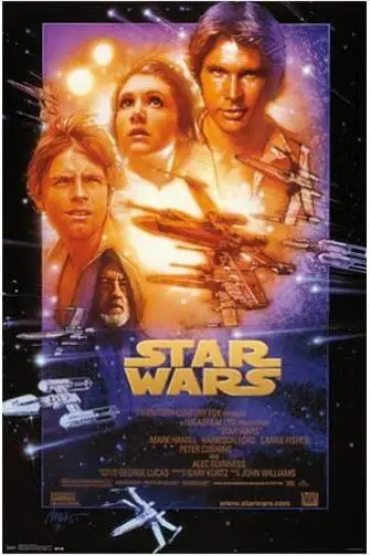 STAR WARS EPISODE IV Новый Шелковый плакат HOPE декоративный настенный рисунок 24x36