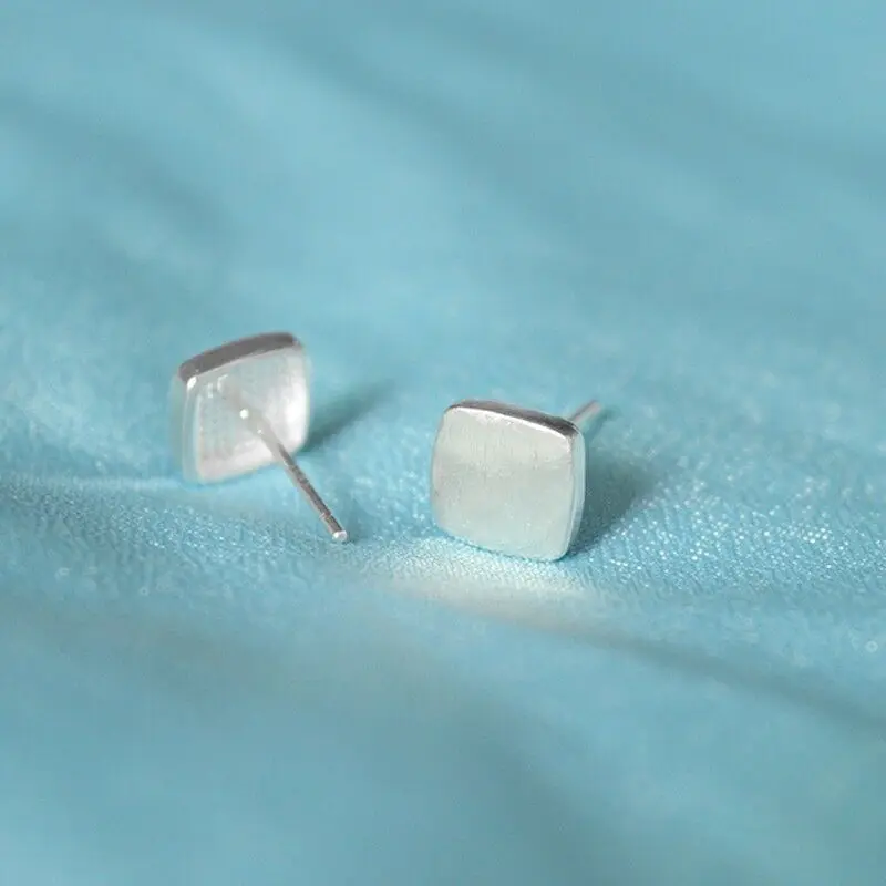 Chandler Blushed vierkant Square Stud Earrings For Women Geometrical Simple Tiny Small Ear Jewelry Best Birthday Gift | Украшения и