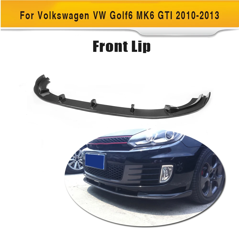 Передний бампер из углеродного волокна спойлер для Volkswagen VW Golf 6 MK6 GTI только 2010 2011