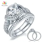 Роскошное однотонное серебряное обручальное кольцо с павлиньими звездами в винтажном стиле 2 Ct CFR8239 для Годовщины свадьбы