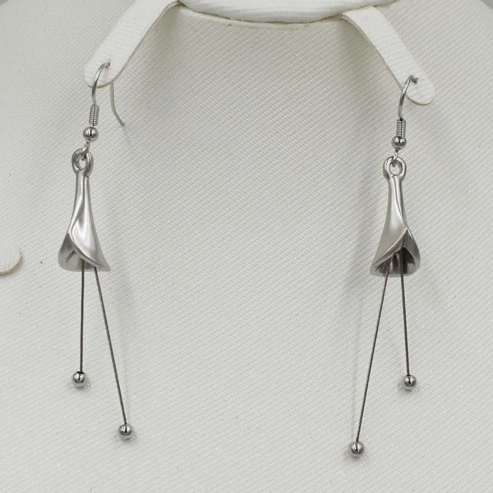 Романтический очаровательный серебряный Цветочный комплект ювелирных изделий