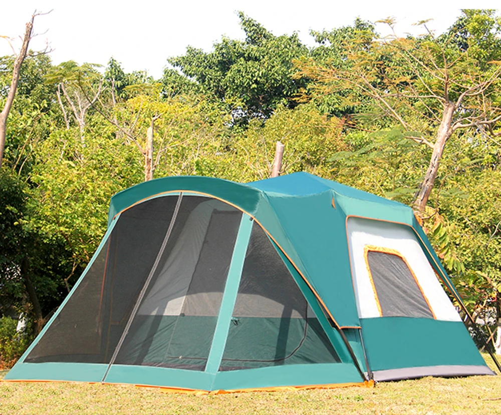 

Alltel 5 Person One Hall One Bedroom Double Layer Waterproof Automatic Camping Family Party Tent Large Gazebo Sun Shelter