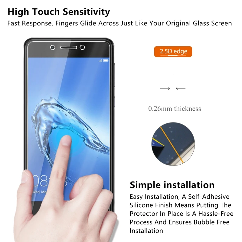 Закаленное стекло 3 шт./лот 9H для Huawei Nova 5 Pro 4 4E 3E 3i 2 Y6 Y7 2017 Honor 6 6X 7 V9 Взрывозащищенная