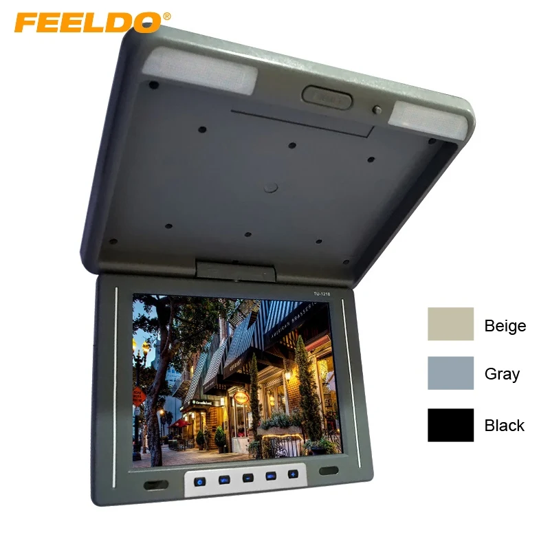 

FEELDO 12.1" Flip Down TFT LCD Monitor Car/Bus Monitor Roof Mounted Monitor 2-Way Video Input Built-In IR Transmitter #AM1944