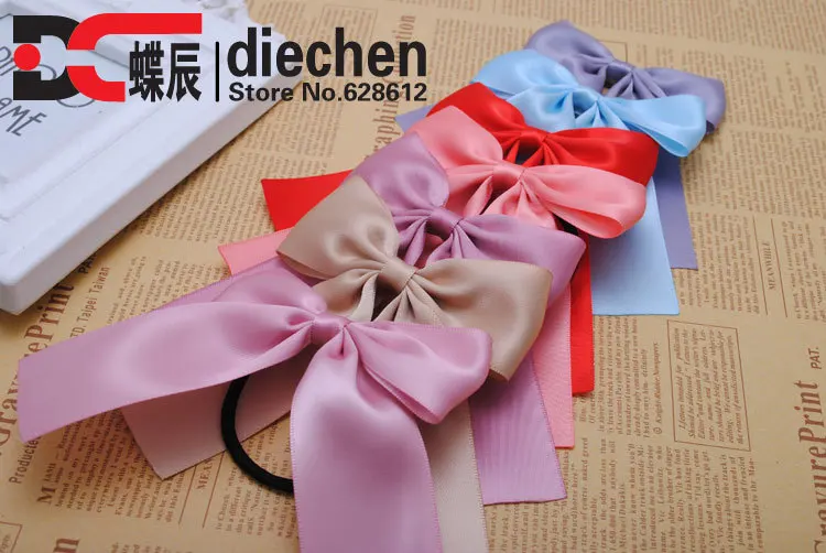 2 шт. Классические однотонные шелковые атласные ленты в Корейском стиле банты