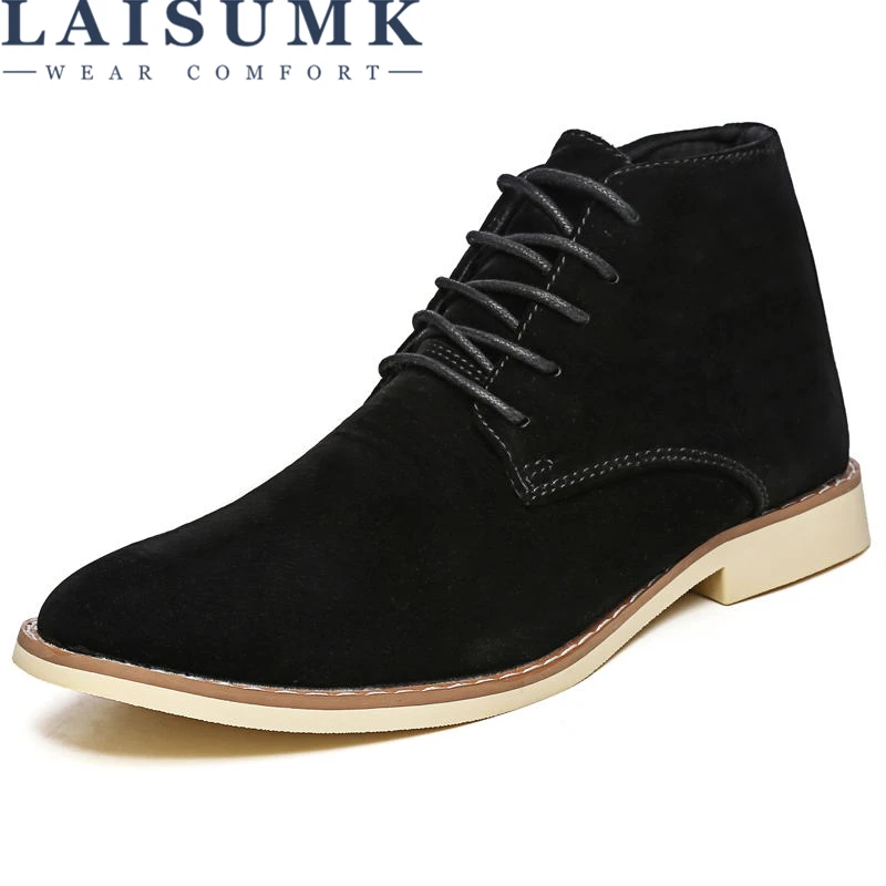 

LAISUMK Men's Chelsea Boots Leather Handmade Luxury Brand Men Boots Party Wedding Dress Casual Boots Big Size Motorcycle Boot