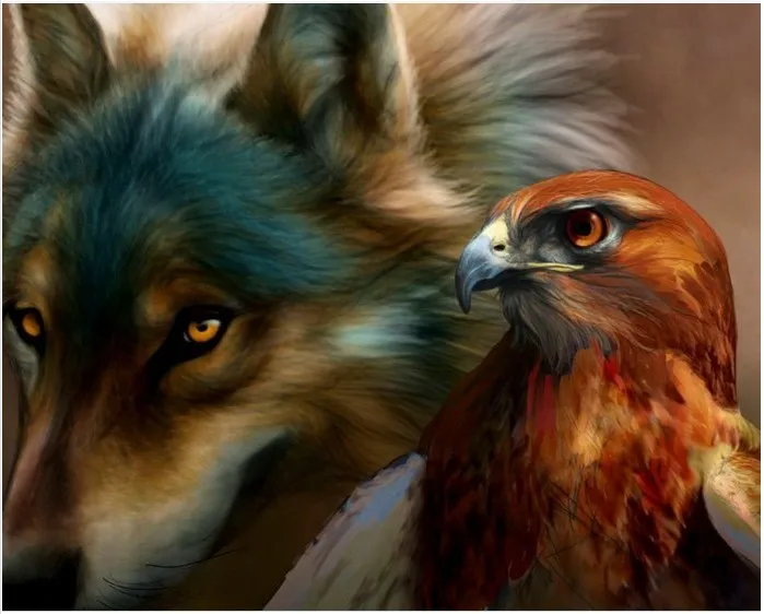 

Animal Wolf Eagle painting For Embroidery Needlework 14CT Counted Unprinted Aida DIY Cross Stitch Kits Handmade Art Wall Decor