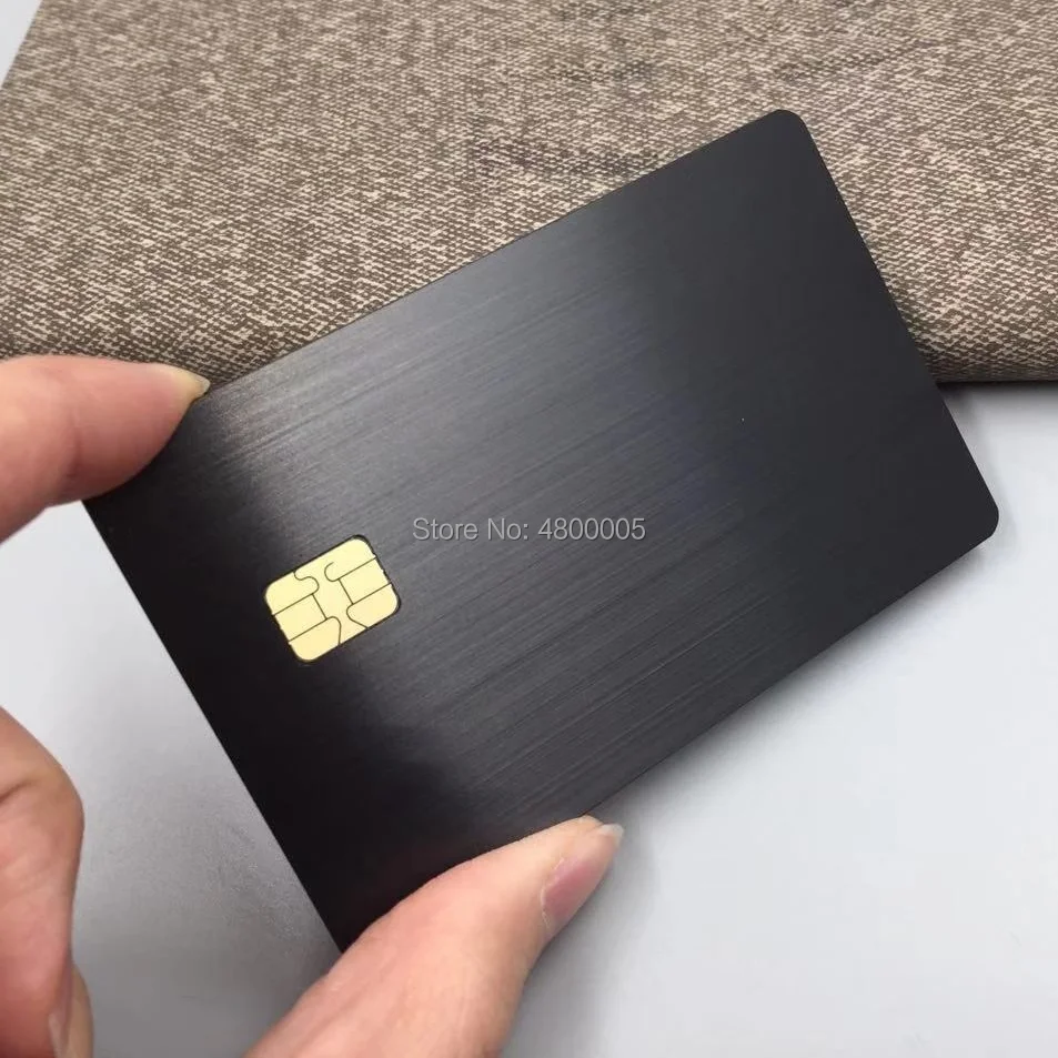 Бесконтактный смарт контакт Rfid черный стальной Металл Sle4442 чип карта|Визитки| |