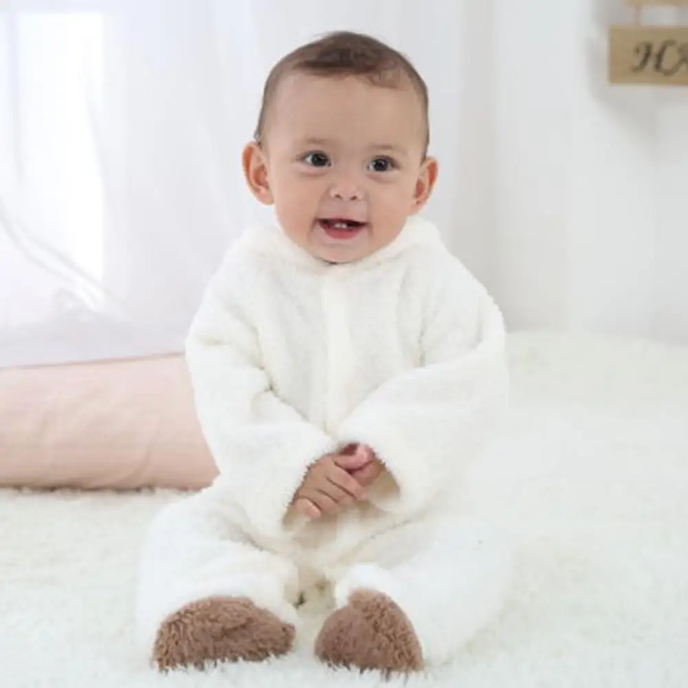 Kidlove/Забавный комбинезон унисекс с длинными рукавами для малышей; милый дизайн с животными; мягкие теплые бархатные комбинезоны