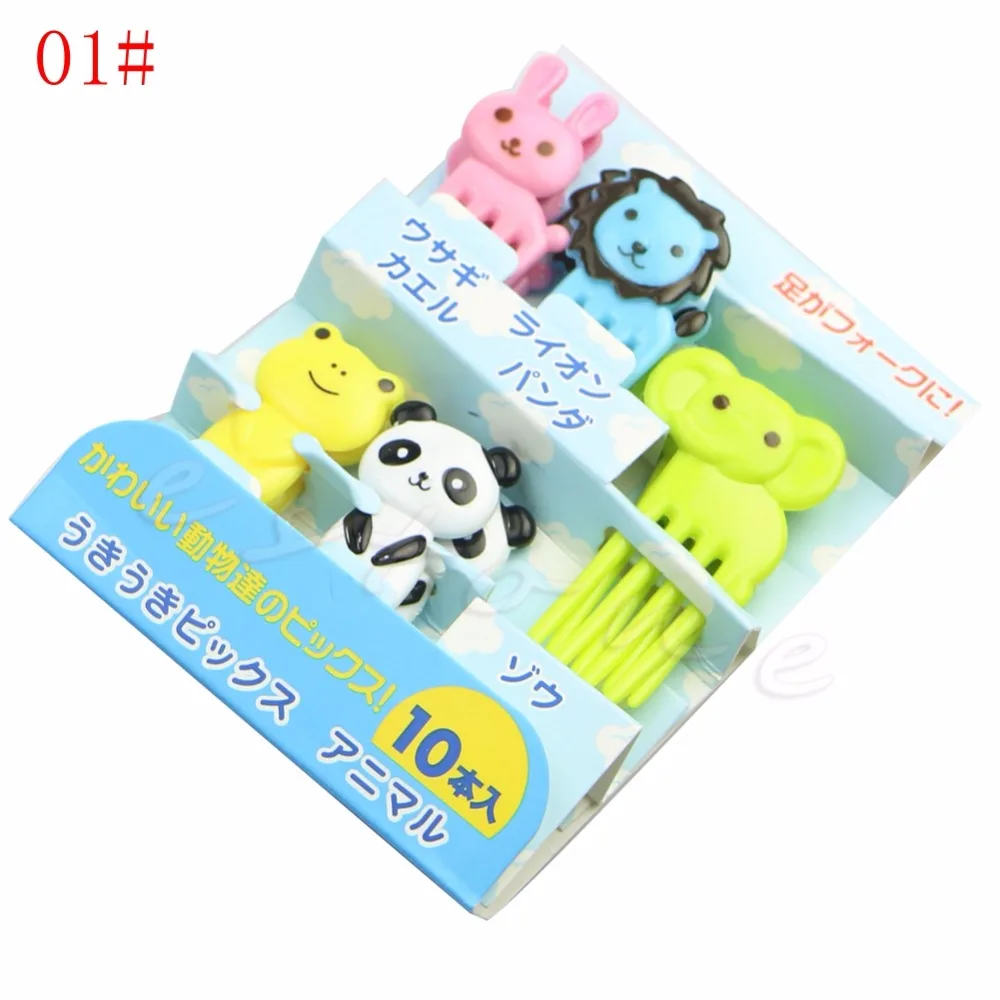 10 шт. Мини Kawaii Animal Farm вилка с рисунком из мультфильма Фрукты зубочистка знак Lunches
