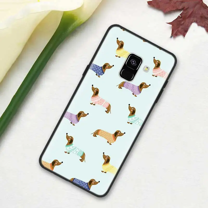 Черный мягкий силиконовый чехол Обложка для samsung Galaxy A7 A70 A50 A40 A30 A20 A10 A8 A9 A6 плюс A20E A6+ A8+ Собака Такса