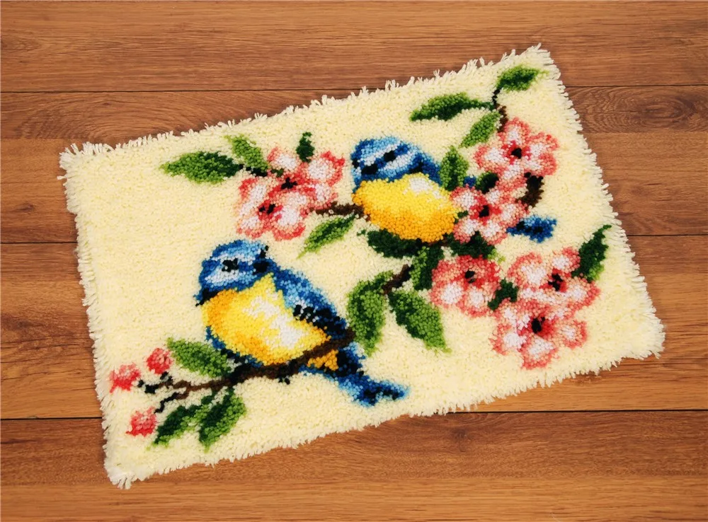 Крюк с защелкой комплект Коврик для пола коврик на подушку DIY ремесло птица вышивки крестом рукоделие крючком ковры вышивка