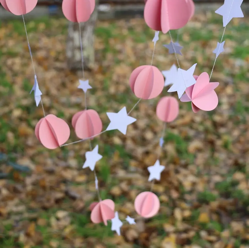 5 шт Розовый Свадебный Декор 3D бумага Гирлянда реквизит для фото воздушный шар