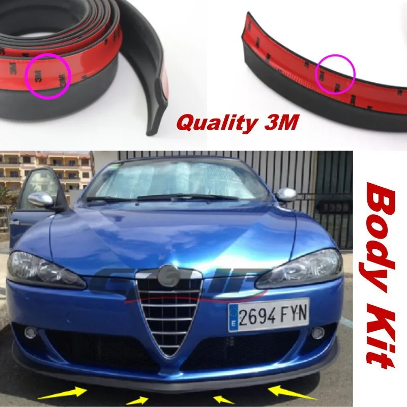 Для Alfa Romeo 147/GTA AR автомобильный бампер для губ/автомобильный комплект нижнего кузова передний задний спойлер/дефлектор Резиновая полоса
