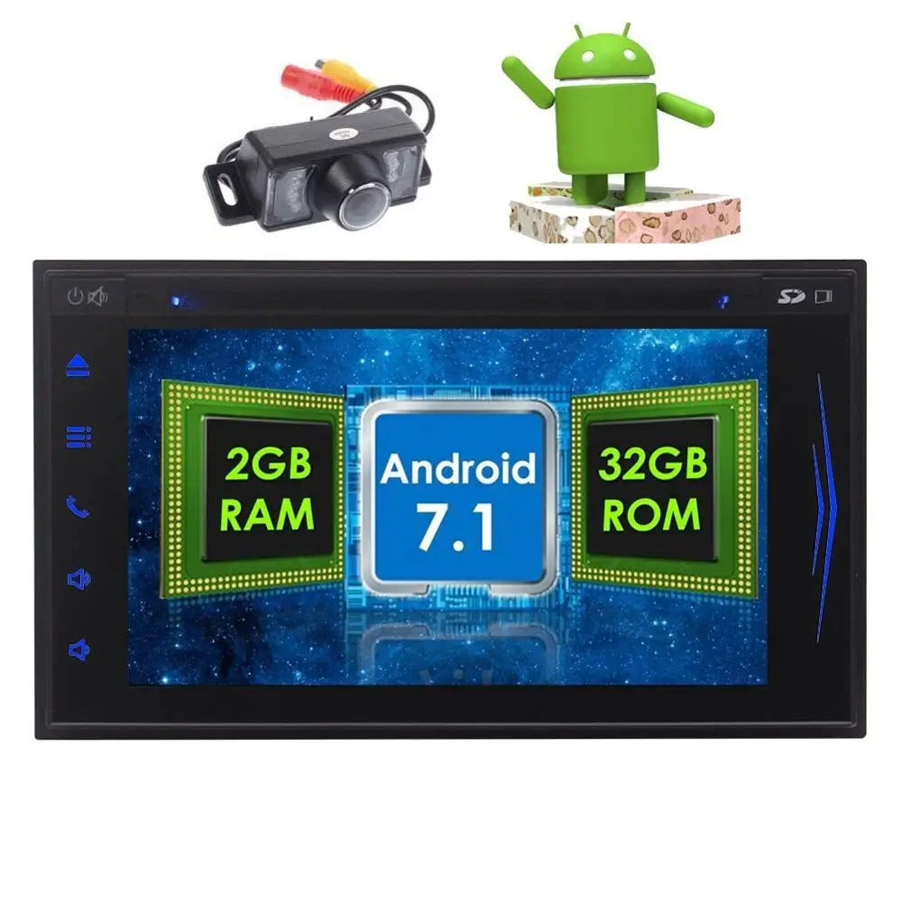 Android 7 1 автомобильный стерео 2Din головное устройство встроенный wifi Поддержка gps Sat