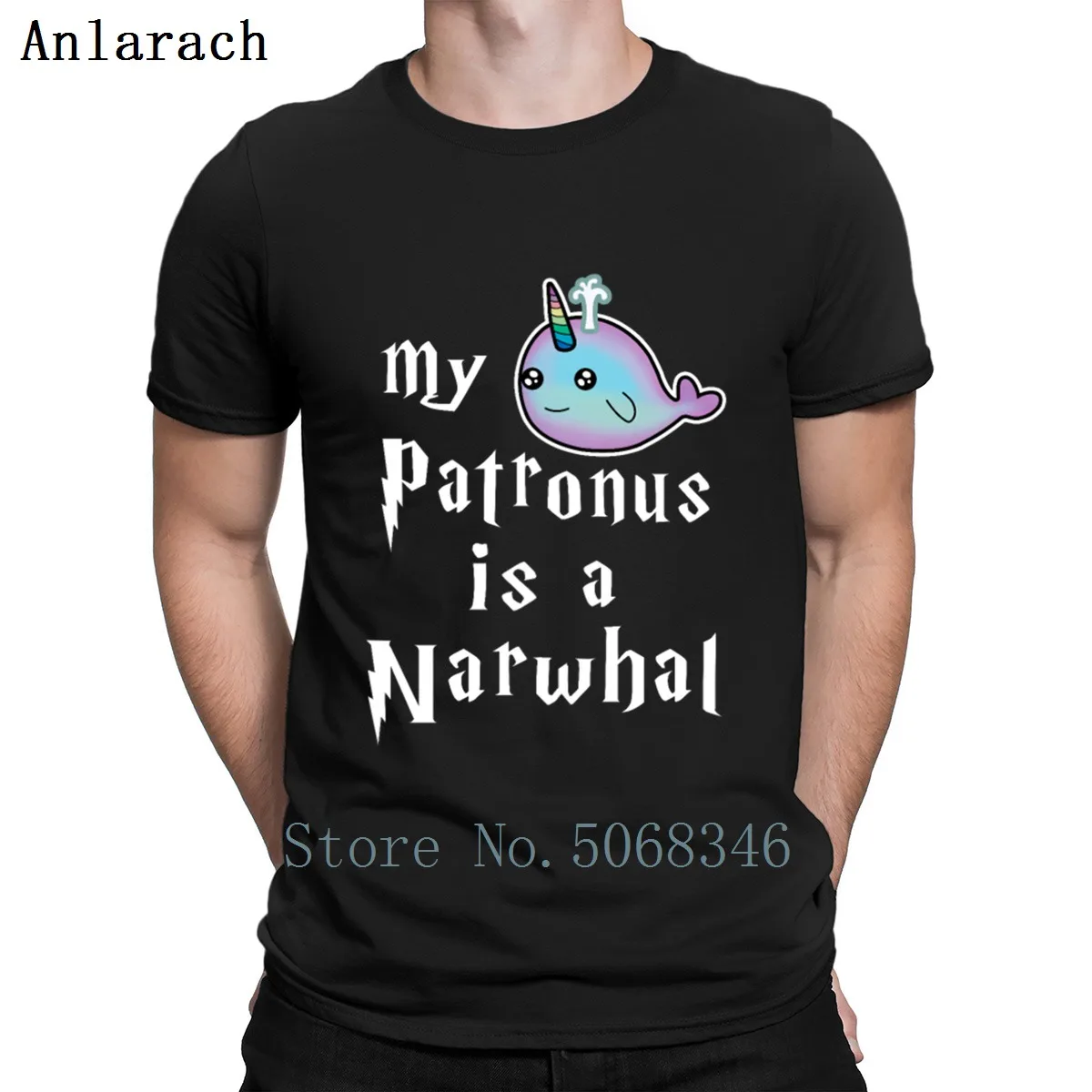 Футболка с принтом My Patronus Is A Narwhal Lovers сезон весна осень кавайная футболка