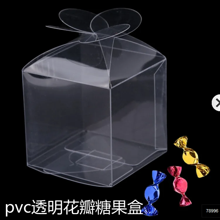 Бесплатная доставка 50 прозрачных цветов из ПВХ свадебные коробки для конфет