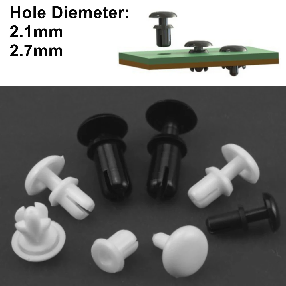 100 шт. черный и белый пластик R тип расширения заклепки гайка пряжка зажим для